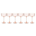 Blush Pink Ribbed Coupe Glass Set