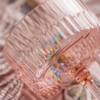 Blush Pink Ribbed Coupe Glass Set