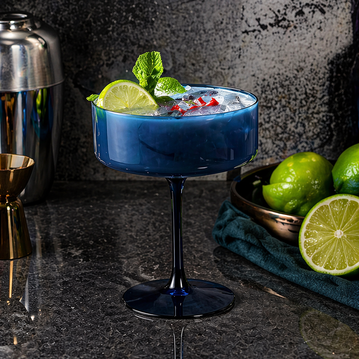 Midnight Blue Coupe Glass Set