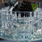 Blue Ribbed Coupe Glass Set