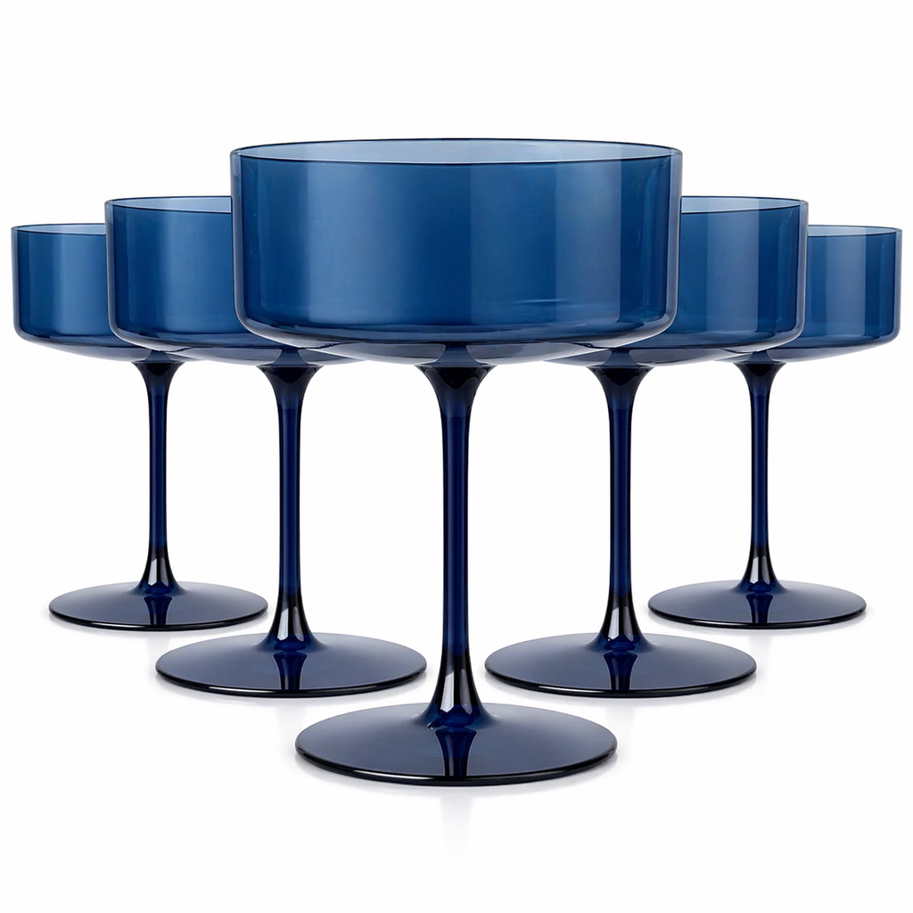 Midnight Blue Coupe Glass Set