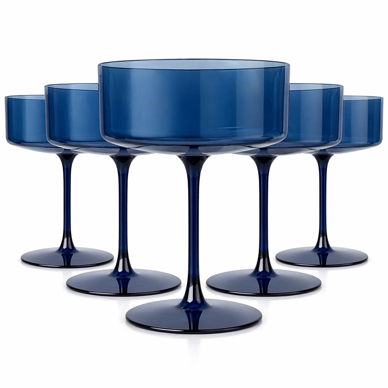 Midnight Blue Coupe Glass Set