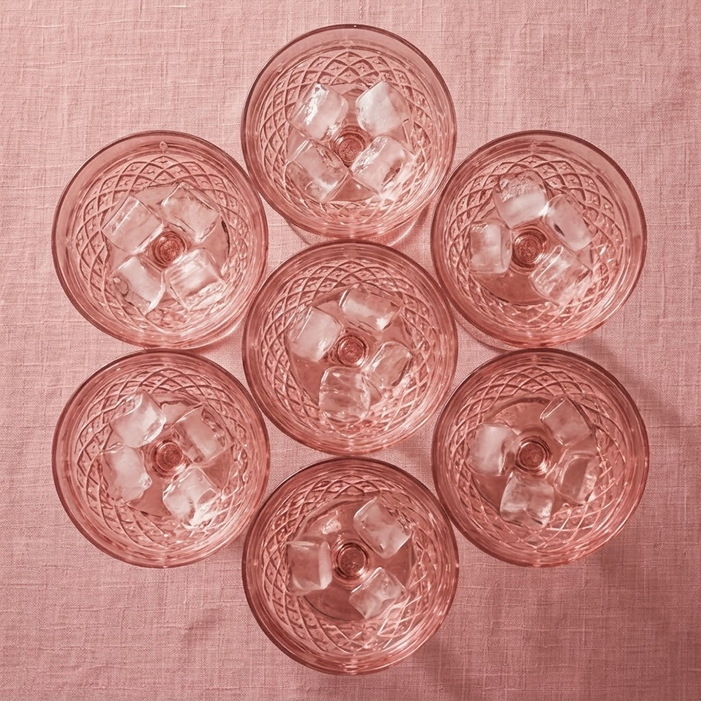 Rose Pink Vintage Coupe Glass Set