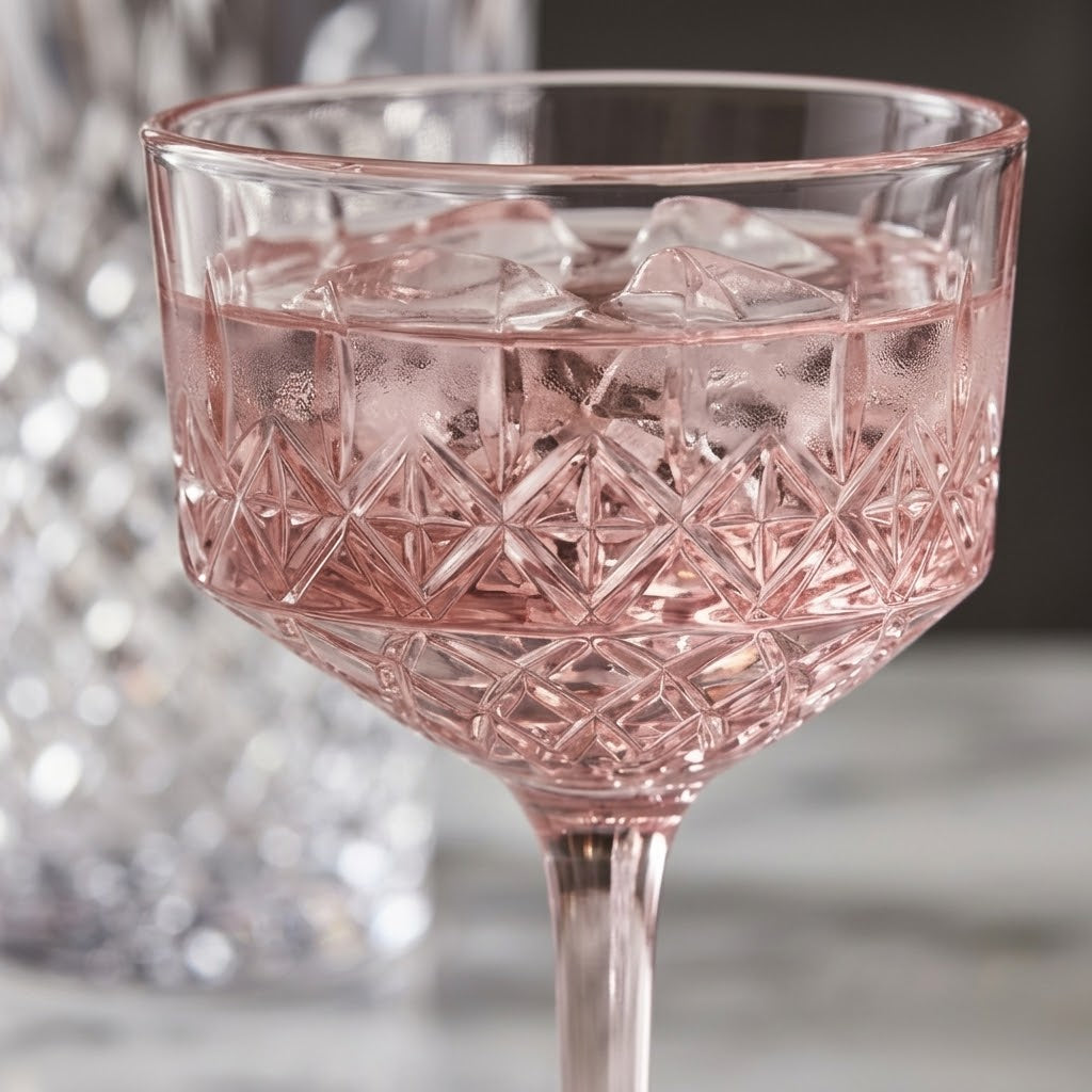 Rose Pink Vintage Coupe Glass Set